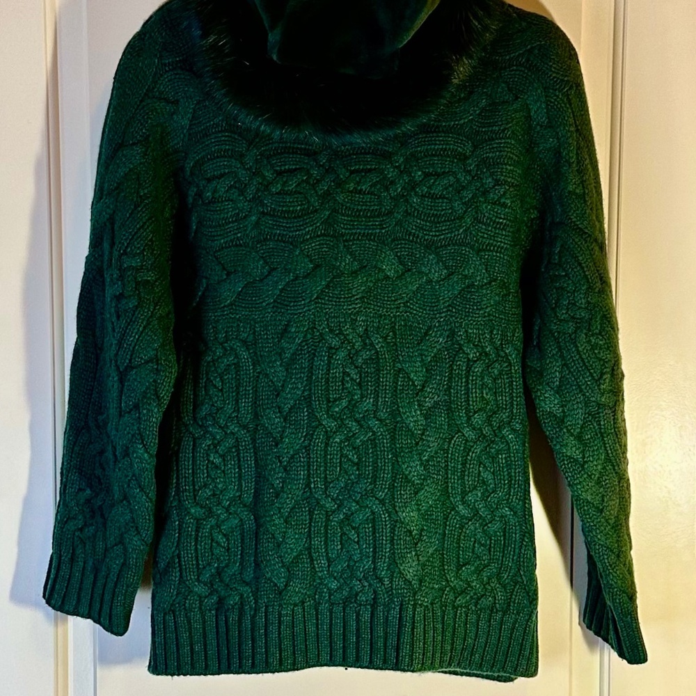 Loro Piana Cashmere & Blue Frosted Fox Zippered Cardigan BNWT - Picture 4 of 15